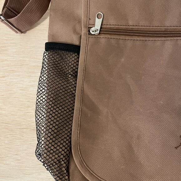 Audubon Tan Crossbody Satchel Shoulder Bag Compartments Messenger Bag bird logo - Picture 10 of 11